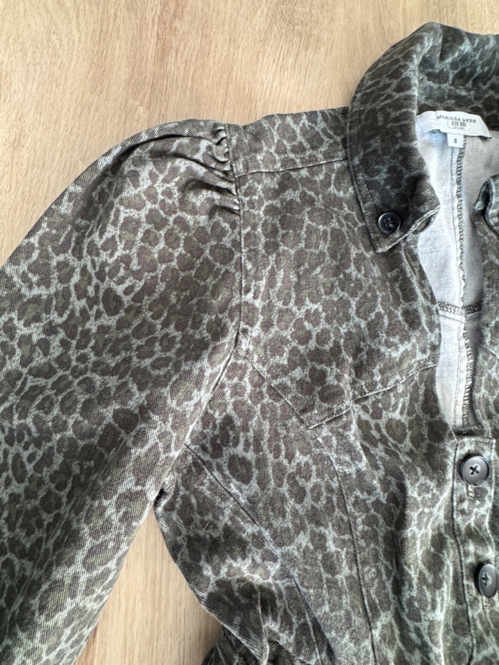 Marissa Webb MERA LEOPARD PRINT CANVAS MINI DRESS sz 8 - Picture 7 of 10